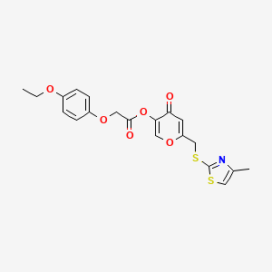 6-{[(4-methyl-1,3-thiazol-2-yl)sulfanyl]methyl}-4-oxo-4H-pyran-3-yl 2-(4-ethoxyphenoxy)acetate