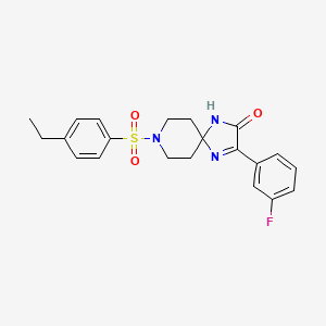 molecular formula C21H22FN3O3S B6489443 8-(4-ethylbenzenesulfonyl)-3-(3-fluorophenyl)-1,4,8-triazaspiro[4.5]dec-3-en-2-one CAS No. 1215507-95-1