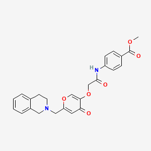 molecular formula C25H24N2O6 B6489454 methyl 4-[2-({4-oxo-6-[(1,2,3,4-tetrahydroisoquinolin-2-yl)methyl]-4H-pyran-3-yl}oxy)acetamido]benzoate CAS No. 898456-40-1