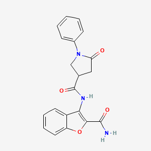 molecular formula C20H17N3O4 B6489466 N-(2-carbamoyl-1-benzofuran-3-yl)-5-oxo-1-phenylpyrrolidine-3-carboxamide CAS No. 886949-64-0