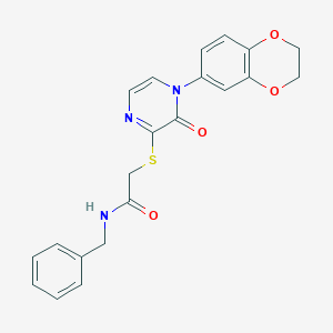 N-benzyl-2-{[4-(2,3-dihydro-1,4-benzodioxin-6-yl)-3-oxo-3,4-dihydropyrazin-2-yl]sulfanyl}acetamide