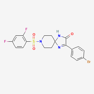 molecular formula C19H16BrF2N3O3S B6489490 3-(4-bromophenyl)-8-(2,4-difluorobenzenesulfonyl)-1,4,8-triazaspiro[4.5]dec-3-en-2-one CAS No. 1189951-53-8