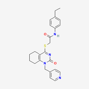 molecular formula C24H26N4O2S B6489497 N-(4-ethylphenyl)-2-({2-oxo-1-[(pyridin-4-yl)methyl]-1,2,5,6,7,8-hexahydroquinazolin-4-yl}sulfanyl)acetamide CAS No. 899747-16-1