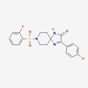 3-(4-bromophenyl)-8-(2-fluorobenzenesulfonyl)-1,4,8-triazaspiro[4.5]dec-3-en-2-one