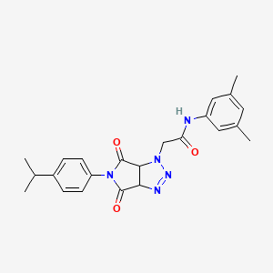 molecular formula C23H25N5O3 B6489523 N-(3,5-dimethylphenyl)-2-{4,6-dioxo-5-[4-(propan-2-yl)phenyl]-1H,3aH,4H,5H,6H,6aH-pyrrolo[3,4-d][1,2,3]triazol-1-yl}acetamide CAS No. 1007923-83-2