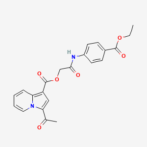 molecular formula C22H20N2O6 B6489528 {[4-(ethoxycarbonyl)phenyl]carbamoyl}methyl 3-acetylindolizine-1-carboxylate CAS No. 899724-97-1
