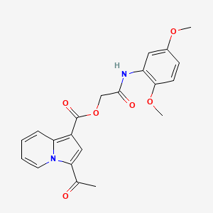 molecular formula C21H20N2O6 B6489529 [(2,5-dimethoxyphenyl)carbamoyl]methyl 3-acetylindolizine-1-carboxylate CAS No. 899998-20-0