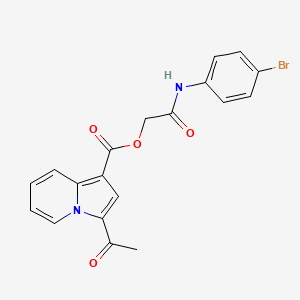molecular formula C19H15BrN2O4 B6489534 [(4-bromophenyl)carbamoyl]methyl 3-acetylindolizine-1-carboxylate CAS No. 899725-01-0