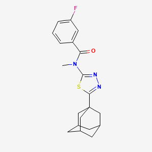 N-[5-(adamantan-1-yl)-1,3,4-thiadiazol-2-yl]-3-fluoro-N-methylbenzamide