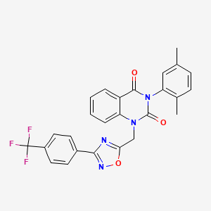 molecular formula C26H19F3N4O3 B6489608 3-(2,5-dimethylphenyl)-1-({3-[4-(trifluoromethyl)phenyl]-1,2,4-oxadiazol-5-yl}methyl)-1,2,3,4-tetrahydroquinazoline-2,4-dione CAS No. 1359084-19-7