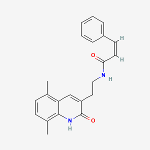 molecular formula C22H22N2O2 B6489632 (2Z)-N-[2-(5,8-dimethyl-2-oxo-1,2-dihydroquinolin-3-yl)ethyl]-3-phenylprop-2-enamide CAS No. 851406-51-4