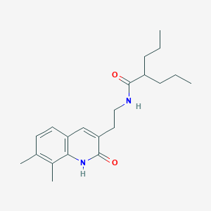 molecular formula C21H30N2O2 B6489669 N-[2-(7,8-dimethyl-2-oxo-1,2-dihydroquinolin-3-yl)ethyl]-2-propylpentanamide CAS No. 851408-15-6