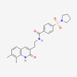 N-[2-(7,8-dimethyl-2-oxo-1,2-dihydroquinolin-3-yl)ethyl]-4-(pyrrolidine-1-sulfonyl)benzamide