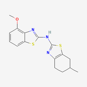 molecular formula C16H17N3OS2 B6489678 4-methoxy-N-(6-methyl-4,5,6,7-tetrahydro-1,3-benzothiazol-2-yl)-1,3-benzothiazol-2-amine CAS No. 862973-91-9