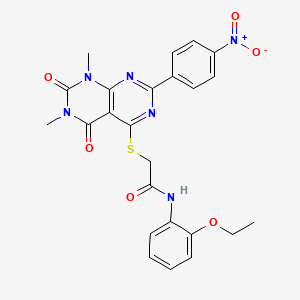 molecular formula C24H22N6O6S B6489741 2-{[6,8-dimethyl-2-(4-nitrophenyl)-5,7-dioxo-5H,6H,7H,8H-[1,3]diazino[4,5-d]pyrimidin-4-yl]sulfanyl}-N-(2-ethoxyphenyl)acetamide CAS No. 847190-43-6