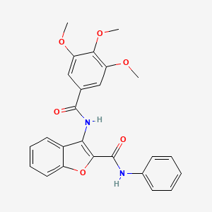 molecular formula C25H22N2O6 B6489784 N-phenyl-3-(3,4,5-trimethoxybenzamido)-1-benzofuran-2-carboxamide CAS No. 887885-81-6