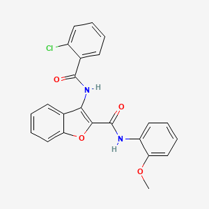 molecular formula C23H17ClN2O4 B6489815 3-(2-chlorobenzamido)-N-(2-methoxyphenyl)-1-benzofuran-2-carboxamide CAS No. 887890-98-4
