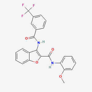 molecular formula C24H17F3N2O4 B6489826 N-(2-methoxyphenyl)-3-[3-(trifluoromethyl)benzamido]-1-benzofuran-2-carboxamide CAS No. 887891-93-2
