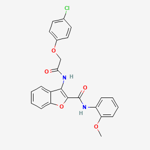 molecular formula C24H19ClN2O5 B6489830 3-[2-(4-chlorophenoxy)acetamido]-N-(2-methoxyphenyl)-1-benzofuran-2-carboxamide CAS No. 862830-15-7