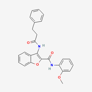 molecular formula C25H22N2O4 B6489843 N-(2-methoxyphenyl)-3-(3-phenylpropanamido)-1-benzofuran-2-carboxamide CAS No. 887892-86-6