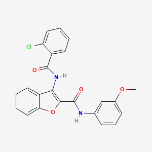 molecular formula C23H17ClN2O4 B6489846 3-(2-chlorobenzamido)-N-(3-methoxyphenyl)-1-benzofuran-2-carboxamide CAS No. 862830-58-8