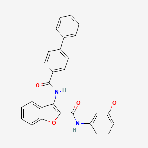 molecular formula C29H22N2O4 B6489848 3-{[1,1'-biphenyl]-4-amido}-N-(3-methoxyphenyl)-1-benzofuran-2-carboxamide CAS No. 887895-11-6