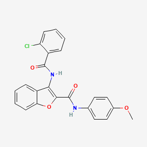 molecular formula C23H17ClN2O4 B6489859 3-(2-chlorobenzamido)-N-(4-methoxyphenyl)-1-benzofuran-2-carboxamide CAS No. 887871-83-2