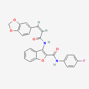 3-[(2Z)-3-(2H-1,3-benzodioxol-5-yl)prop-2-enamido]-N-(4-fluorophenyl)-1-benzofuran-2-carboxamide