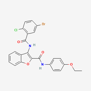 molecular formula C24H18BrClN2O4 B6489948 3-(5-bromo-2-chlorobenzamido)-N-(4-ethoxyphenyl)-1-benzofuran-2-carboxamide CAS No. 887888-86-0