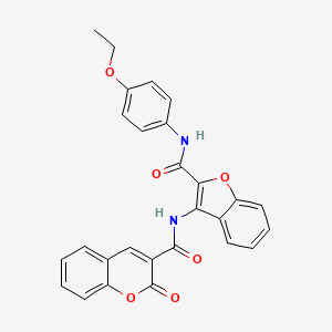 molecular formula C27H20N2O6 B6489951 N-{2-[(4-ethoxyphenyl)carbamoyl]-1-benzofuran-3-yl}-2-oxo-2H-chromene-3-carboxamide CAS No. 862978-22-1