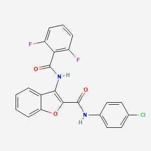 molecular formula C22H13ClF2N2O3 B6489961 N-(4-chlorophenyl)-3-(2,6-difluorobenzamido)-1-benzofuran-2-carboxamide CAS No. 887893-92-7