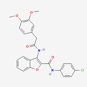 molecular formula C25H21ClN2O5 B6489967 N-(4-chlorophenyl)-3-[2-(3,4-dimethoxyphenyl)acetamido]-1-benzofuran-2-carboxamide CAS No. 887895-40-1