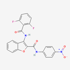 molecular formula C22H13F2N3O5 B6489968 3-(2,6-difluorobenzamido)-N-(4-nitrophenyl)-1-benzofuran-2-carboxamide CAS No. 887898-61-5
