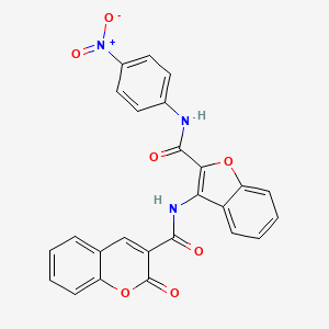 molecular formula C25H15N3O7 B6489988 N-{2-[(4-nitrophenyl)carbamoyl]-1-benzofuran-3-yl}-2-oxo-2H-chromene-3-carboxamide CAS No. 887877-69-2
