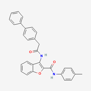 molecular formula C30H24N2O3 B6489990 3-(2-{[1,1'-biphenyl]-4-yl}acetamido)-N-(4-methylphenyl)-1-benzofuran-2-carboxamide CAS No. 887882-51-1