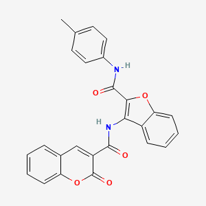 molecular formula C26H18N2O5 B6489997 N-{2-[(4-methylphenyl)carbamoyl]-1-benzofuran-3-yl}-2-oxo-2H-chromene-3-carboxamide CAS No. 862978-53-8