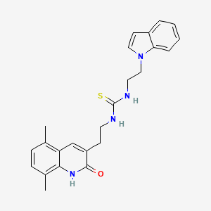 1-[2-(5,8-dimethyl-2-oxo-1,2-dihydroquinolin-3-yl)ethyl]-3-[2-(1H-indol-1-yl)ethyl]thiourea