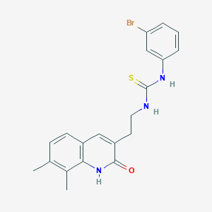molecular formula C20H20BrN3OS B6490036 1-(3-bromophenyl)-3-[2-(7,8-dimethyl-2-oxo-1,2-dihydroquinolin-3-yl)ethyl]thiourea CAS No. 887897-87-2