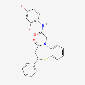 molecular formula C23H18F2N2O2S B6490041 N-(2,4-difluorophenyl)-2-(4-oxo-2-phenyl-2,3,4,5-tetrahydro-1,5-benzothiazepin-5-yl)acetamide CAS No. 847485-95-4