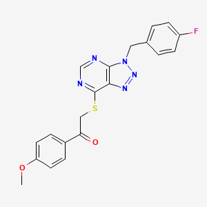 molecular formula C20H16FN5O2S B6490078 2-({3-[(4-fluorophenyl)methyl]-3H-[1,2,3]triazolo[4,5-d]pyrimidin-7-yl}sulfanyl)-1-(4-methoxyphenyl)ethan-1-one CAS No. 863458-33-7