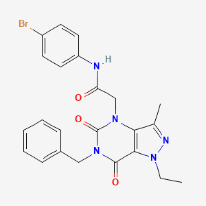 molecular formula C23H22BrN5O3 B6490086 2-{6-benzyl-1-ethyl-3-methyl-5,7-dioxo-1H,4H,5H,6H,7H-pyrazolo[4,3-d]pyrimidin-4-yl}-N-(4-bromophenyl)acetamide CAS No. 1357816-05-7