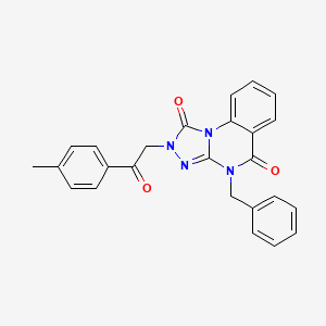 molecular formula C25H20N4O3 B6490100 4-benzyl-2-[2-(4-methylphenyl)-2-oxoethyl]-1H,2H,4H,5H-[1,2,4]triazolo[4,3-a]quinazoline-1,5-dione CAS No. 1358314-47-2
