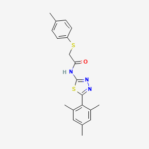 molecular formula C20H21N3OS2 B6490106 2-[(4-methylphenyl)sulfanyl]-N-[5-(2,4,6-trimethylphenyl)-1,3,4-thiadiazol-2-yl]acetamide CAS No. 394232-46-3