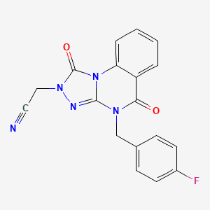 molecular formula C18H12FN5O2 B6490109 2-{4-[(4-fluorophenyl)methyl]-1,5-dioxo-1H,2H,4H,5H-[1,2,4]triazolo[4,3-a]quinazolin-2-yl}acetonitrile CAS No. 1358435-76-3