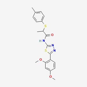 molecular formula C20H21N3O3S2 B6490126 N-[5-(2,4-dimethoxyphenyl)-1,3,4-thiadiazol-2-yl]-2-[(4-methylphenyl)sulfanyl]propanamide CAS No. 394236-00-1