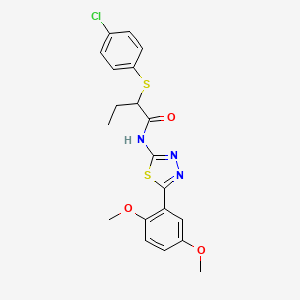 molecular formula C20H20ClN3O3S2 B6490142 2-[(4-chlorophenyl)sulfanyl]-N-[5-(2,5-dimethoxyphenyl)-1,3,4-thiadiazol-2-yl]butanamide CAS No. 394238-45-0