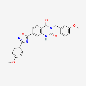 molecular formula C25H20N4O5 B6490149 7-[3-(4-methoxyphenyl)-1,2,4-oxadiazol-5-yl]-3-[(3-methoxyphenyl)methyl]-1,2,3,4-tetrahydroquinazoline-2,4-dione CAS No. 1357851-34-3