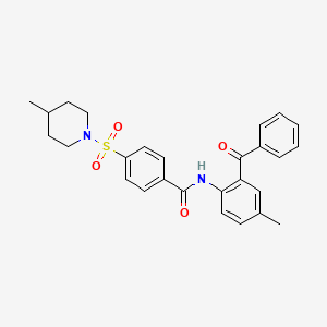 molecular formula C27H28N2O4S B6490162 N-(2-benzoyl-4-methylphenyl)-4-[(4-methylpiperidin-1-yl)sulfonyl]benzamide CAS No. 683762-97-2