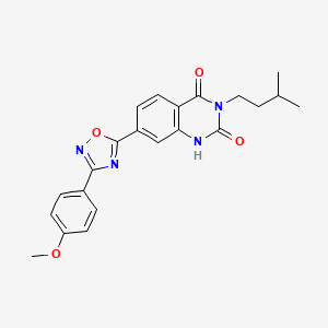 molecular formula C22H22N4O4 B6490170 7-[3-(4-methoxyphenyl)-1,2,4-oxadiazol-5-yl]-3-(3-methylbutyl)-1,2,3,4-tetrahydroquinazoline-2,4-dione CAS No. 1357851-54-7