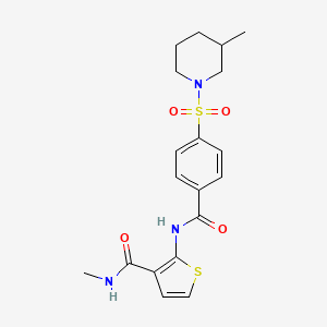molecular formula C19H23N3O4S2 B6490177 N-methyl-2-{4-[(3-methylpiperidin-1-yl)sulfonyl]benzamido}thiophene-3-carboxamide CAS No. 888413-40-9